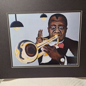 NWT - Louis Armstrong by Jack E. Stiddard 14x20 Photo On 16x20 Mat